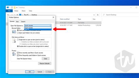 Change File Explorer Option To Open This Pc Folder Instead Quick Access