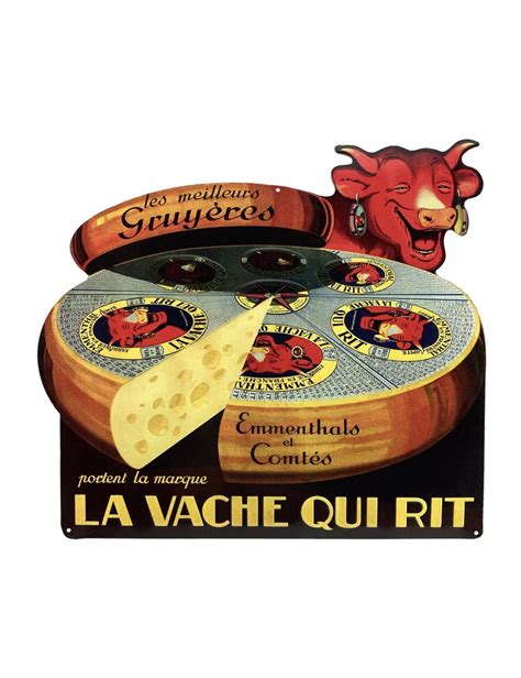 Plaque publicitaire La Vache qui rit Meule de gruyère