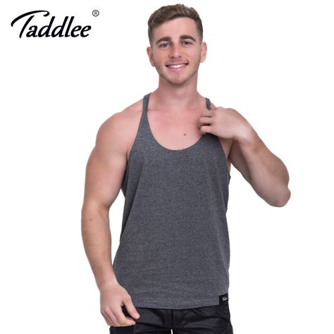 Taddlee Brand Mens Tank Top Tees T Shirts Sleeveless Cotton Male Solid