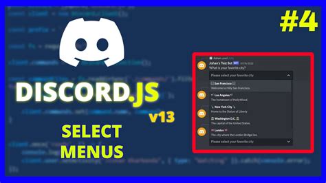 New Code Your Own Discord Bot Select Menus Full Guide Ep4