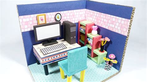 Office Room Diy Cardboard How To Make A Miniature Office At Home