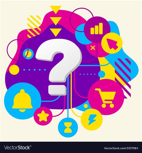 Question Mark On Abstract Colorful Spotted Vector Image