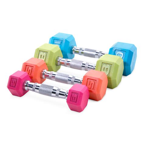 Cap Barbell Color Rubber Coated Hex Dumbbell Single