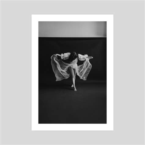 Black And White Photo Of A Dancing Girl In White Dress 4 An Art Print By Kseniya Lokotko Inprnt