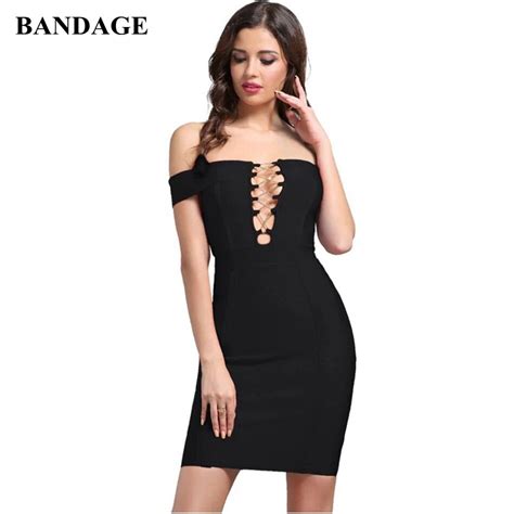 Leger Babe Black Summer Dress Sexy Hollow Out Bandage Dress Off Shoulder Bodycon Women Boutiques