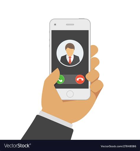 Incoming Call On Mobile Phone Royalty Free Vector Image