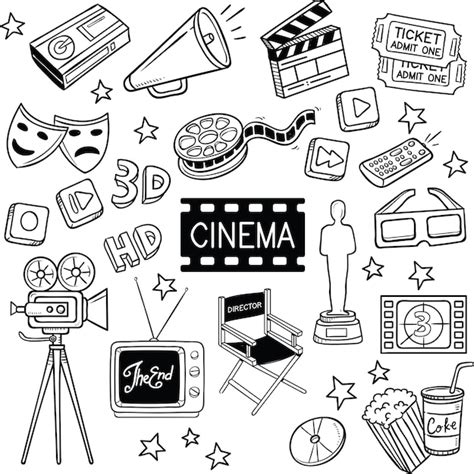 Garabatos De Cine Y Películas Vector Premium