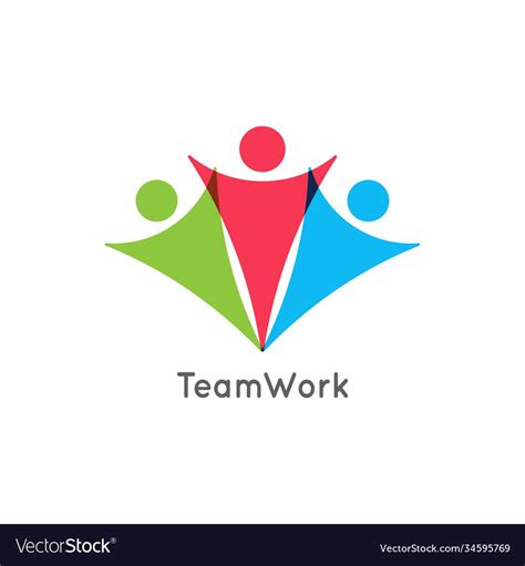 Teamwork Icon Business Team Work Union Logo Vector Image On Vectorstock