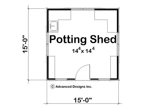 Shed Plans Potting Shed Plan With Built In Workspace Design 050s