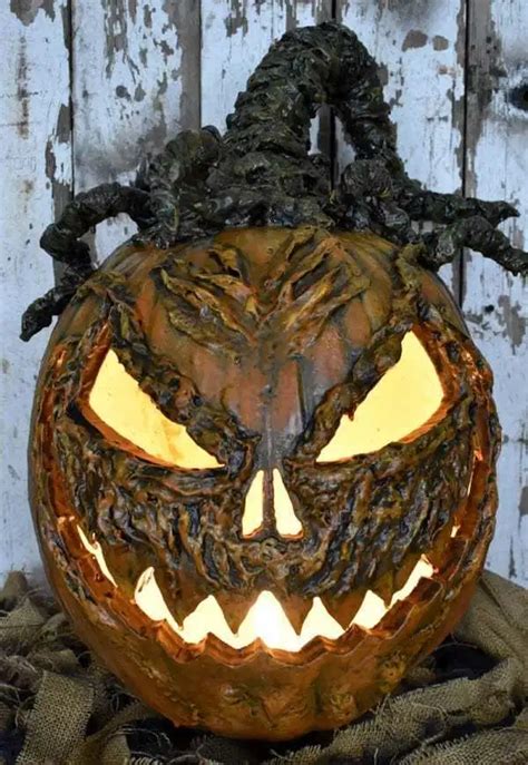 diy corpsed foam pumpkin jack o lantern scarecrow halloween creepy halloween decorations
