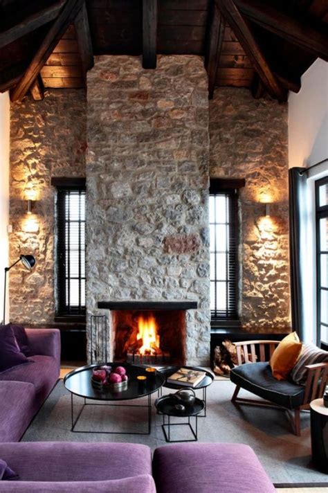 Whether you want to use one to frame an electric fire or gas fire, a stone fire surround offers an array of options to suit your decor.our limestone fireplaces are a fantastic option, whether you want a traditional period fireplace or something modern and chic. 26 Stone Fireplace Ideas For Ultimate Comfort - Plushemisphere