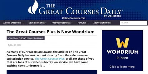 Tài Khoản The Great Courses Plus Wondrium