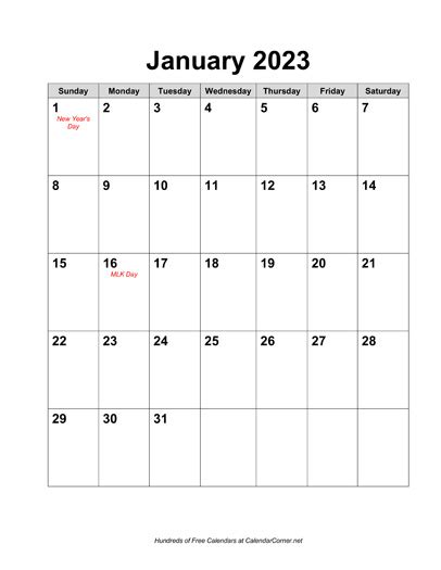 Large 2023 Calendar With Holidays Calendar Quickly 2023 Monthly