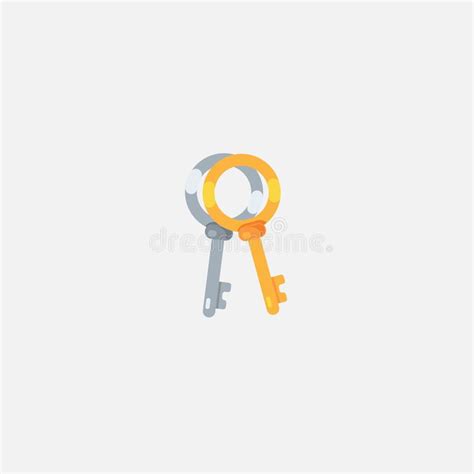 Flat Design Keys Icon Keys Vector Illustration Game Item Stock Vector