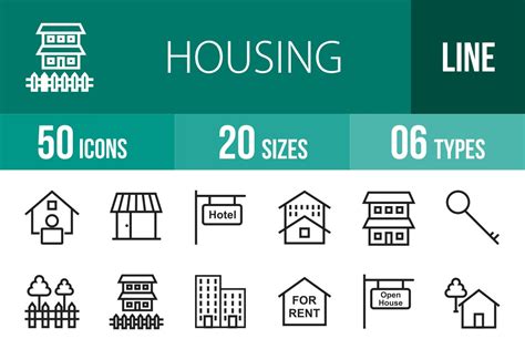 50 Housing Line Icons Outline Icons Creative Market