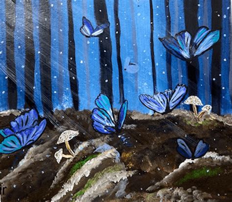 Magical Butterfly Forest Painting Butterfly Art Forest Painting