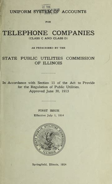 Uniform System Of Accounts For Telephone Companies Class C And Class D