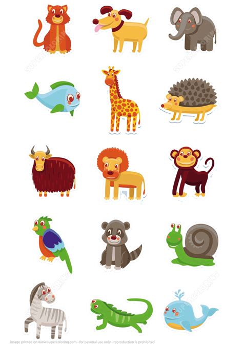 Animals Printable Stickers Free Printable Papercraft Templates