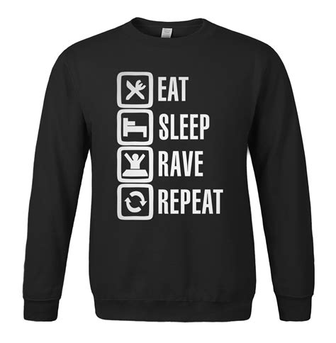 Buy Funny Hoody Eat Sleep Rave Repeat 2018 Spring Winter Hoodies Men Sweatshirt