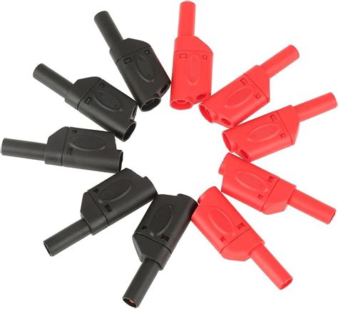 conector tipo banana conector tipo banana apilable 10 piezas 4 mm rojo negro seguridad