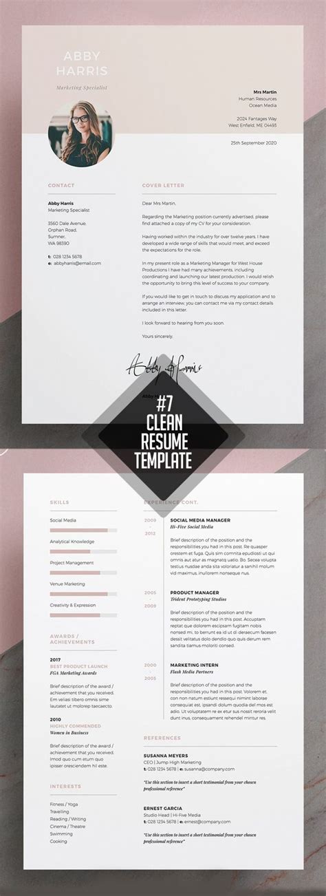 Professional Resume / CV Template | Print Ready Designs ...