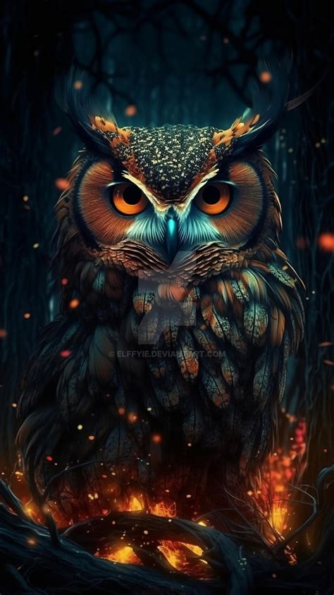 Fire Owl Wallpaper By Elffyie On Deviantart