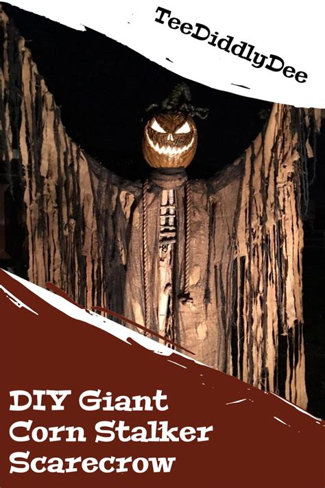 Diy Giant Corn Stalker Scarecrow Scary Creepy Halloween Prop Haunt
