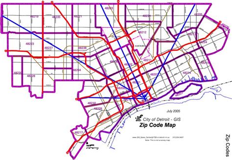 Detroit Zip Code Map Large Map Zip Code Map Map Coding