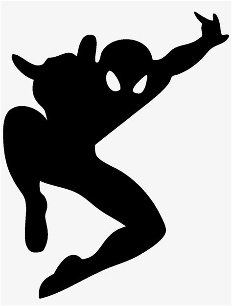 Superhero Spiderman Jumping Vector Graphics - Spiderman Silhouette