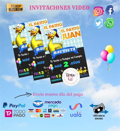 Invitación Patito Juan Para Enviar Por Whatsapp Contacto Umaycomp