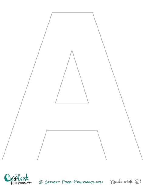 Free printable alphabet template upper case. The Letter "A" Printable Stencil (Uppercase) | Letter ...