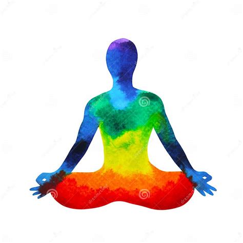 7 Color Chakra Human Lotus Pose Yoga Abstract World Universe Inside Your Mind Mental