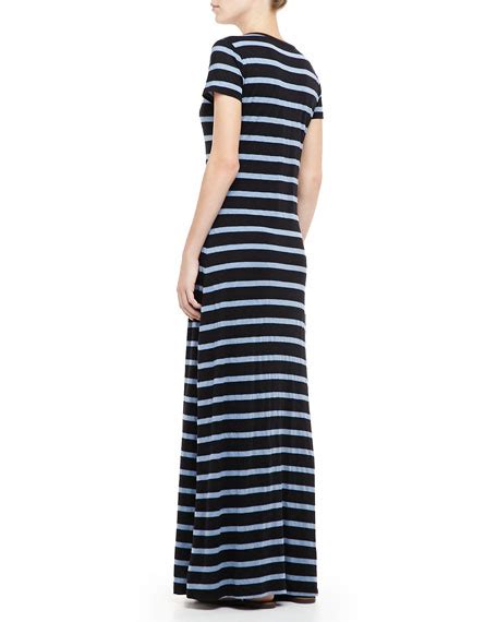 Splendid Short Sleeve Striped Maxi Dress