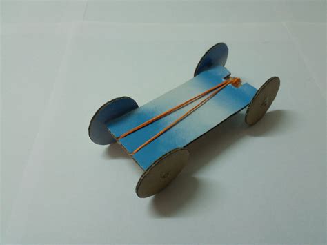 Cardboard Rubberband Car 8 Steps Instructables