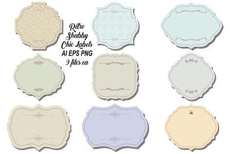 Retro Shabby Chic Labels Ai Eps Png 389060 Illustrations Design