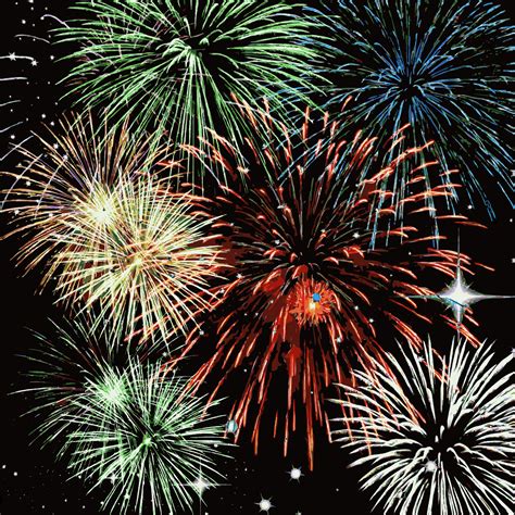 Bright Fireworks In The Sky Vector Clipart Image Free Stock Photo