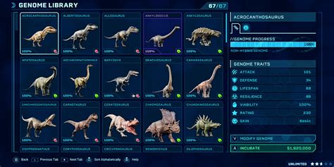 Jurassic World Evolution 2 List Of All Dinosaurs