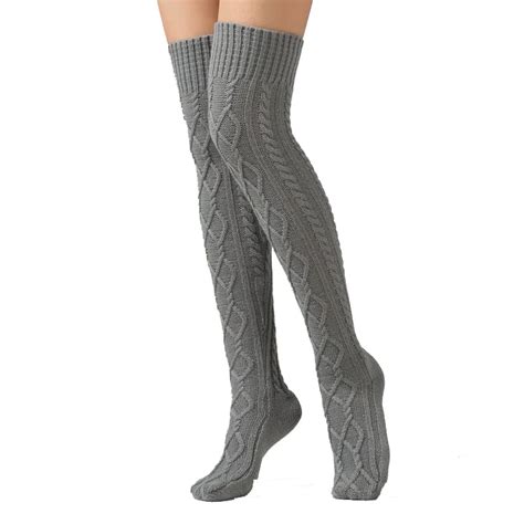 1 Pair Ladies Knitted Wool Long Leg Warmers Cover Over The Knees Socks Womens Legwarmer Winter