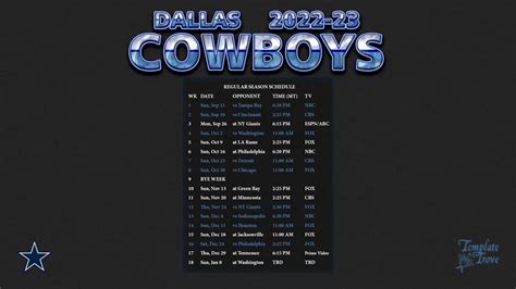 2022 2023 Dallas Cowboys Wallpaper Schedule