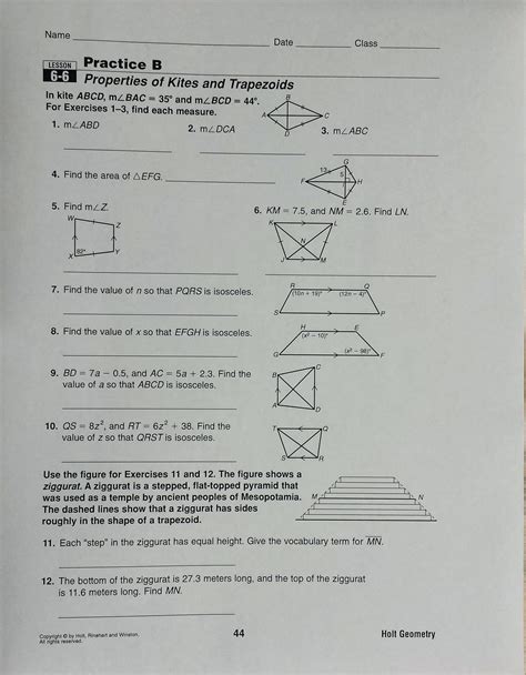 Answers are in the back of the book). Kites And Trapezoids Worksheet Answers — excelguider.com