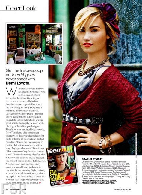 Demi Lovato Teen Vogue November 2013