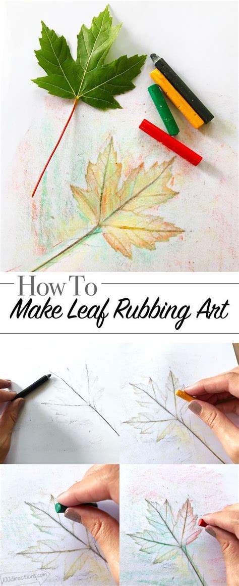 How To Make Leaf Rubbing Art And Leaf Art Printable 100 Directions