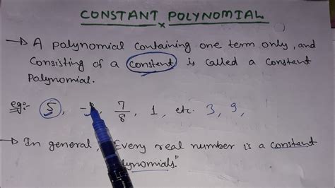 Constant Polynomial And Zero Polynomial And Degree Of Zero Polynomial