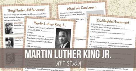 Learn About Martin Luther King Jr Homeschool Printables For Free