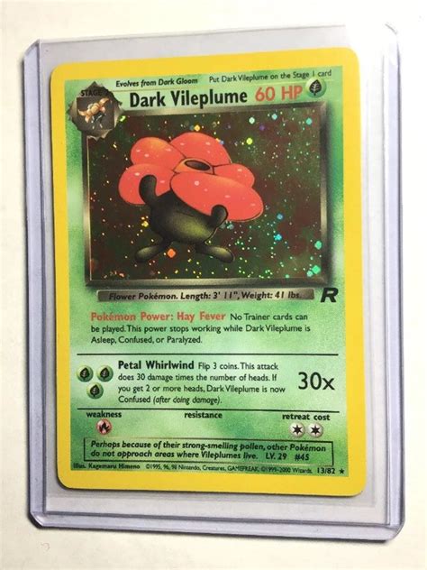 Dark Vileplume 1382 Team Rocket Set Holo Pokemon Card Etsy