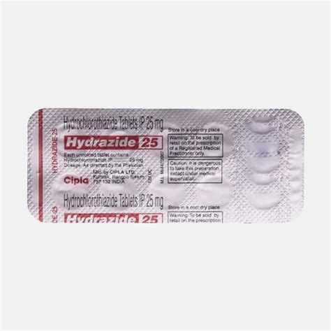 Hydrazide Hydrochlorothiazide Tablets Packaging Size 100 Pills In A Box 125 Mg25 Mg At Rs