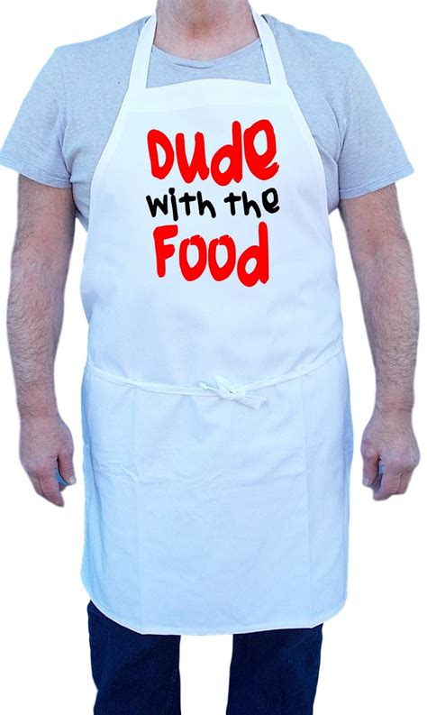 Funny Aprons For Men Dude With The Food Mans Cooking Aprons Mens Chef