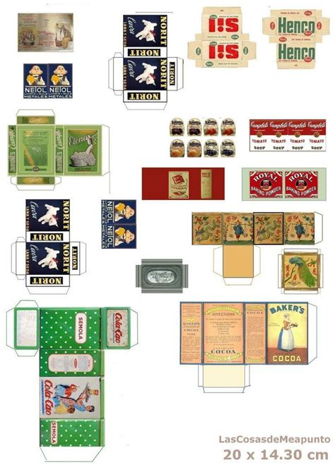 Dollhouse Miniature Printables Food Boxes Tiny Imprimibles Para