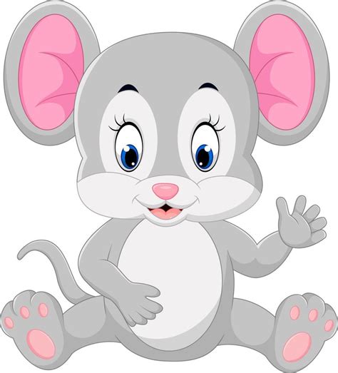 Cute Mouse Cartoon Waving 7916177 Vector Art At Vecteezy