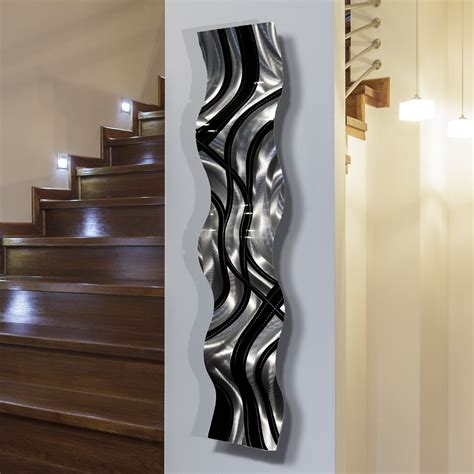 Crossroads Wave Abstract Metal Wall Art Black Metal Wall Art Metal